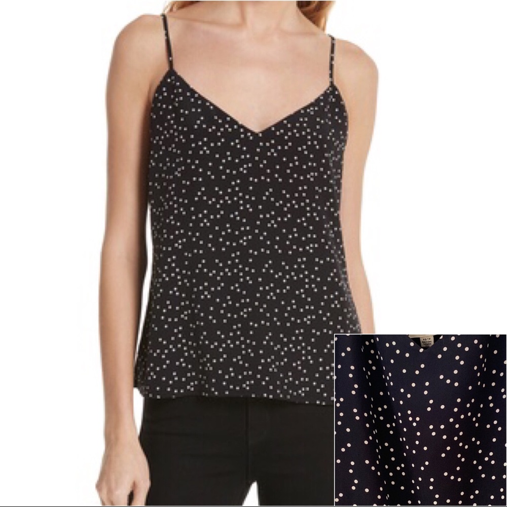 L’AGENCE: Black/White Polka Dot Cami, Sz: XS